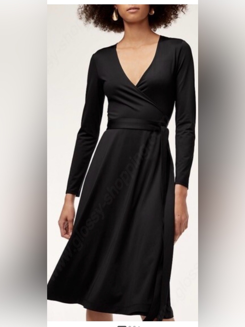 Aritzia Babaton Tyler Long Sleeve Wrap Dress. L